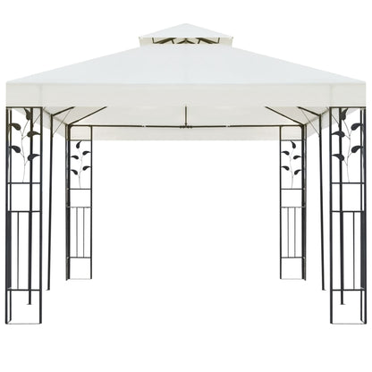 Gazebo con Tetto Doppio Bianco 6x3 m in Acciaio
