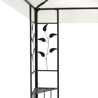 Gazebo con Tetto Doppio Bianco 6x3 m in Acciaio