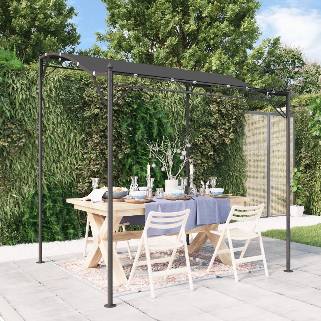 Tettoia Antracite 2x2,3 m 180 g/mÃƒâ€šÃ‚Â² Tessuto e Acciaio