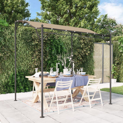 Tettoia Tortora 2x2,3 m 180 g/mÃ‚Â² Tessuto e Acciaio