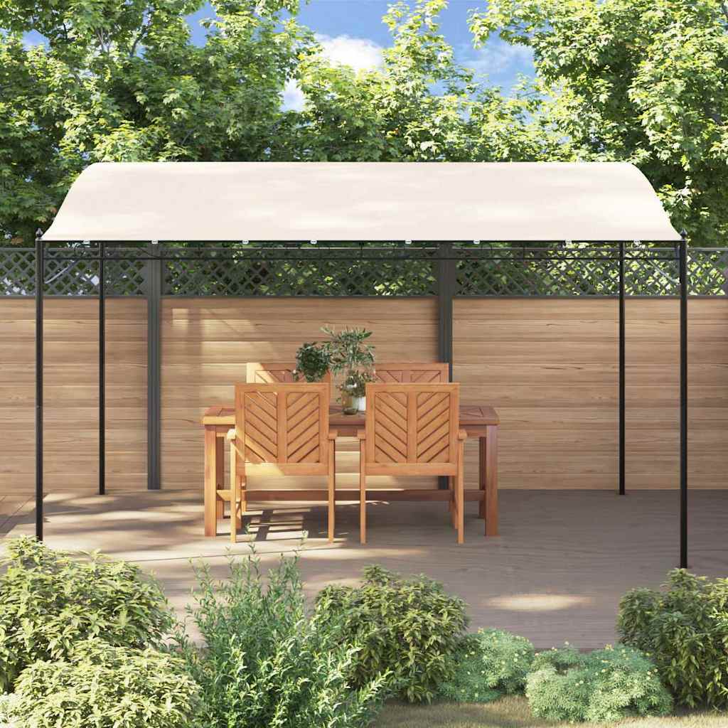 Tettoia Crema 4x3 m 180 g/mÃ‚Â² Tessuto e Acciaio