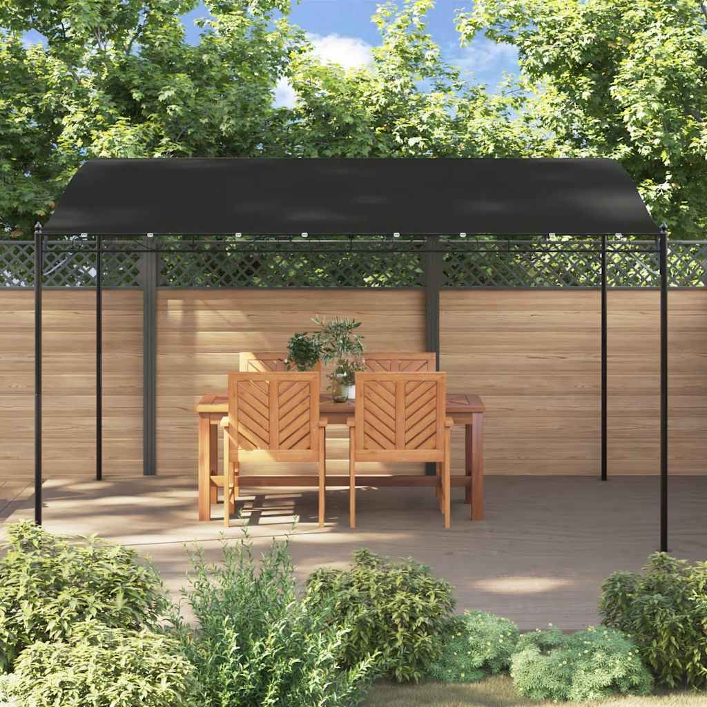 Tettoia Antracite 4x3 m 180 g/mÃ‚Â² Tessuto e Acciaio