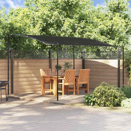 Tettoia Antracite 4x3 m 180 g/mÃ‚Â² Tessuto e Acciaio