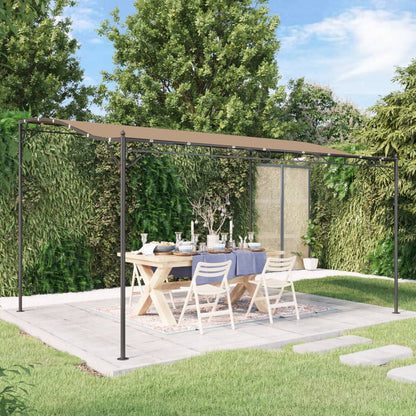 Tettoia Tortora 4x3 m 180 g/mÃ‚Â² Tessuto e Acciaio