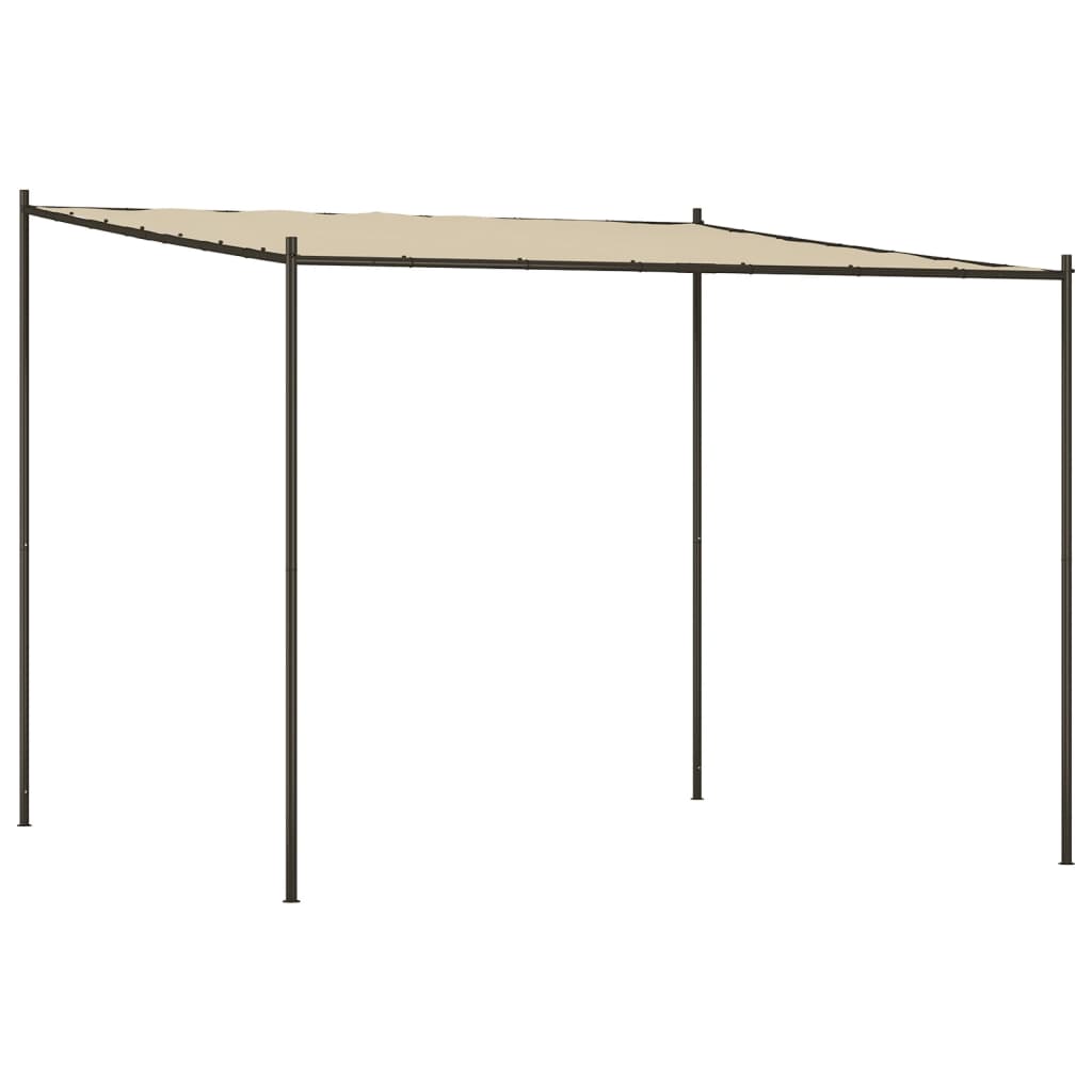 Gazebo Beige 3x3 m 180 g/mÂ² Tessuto e Acciaio