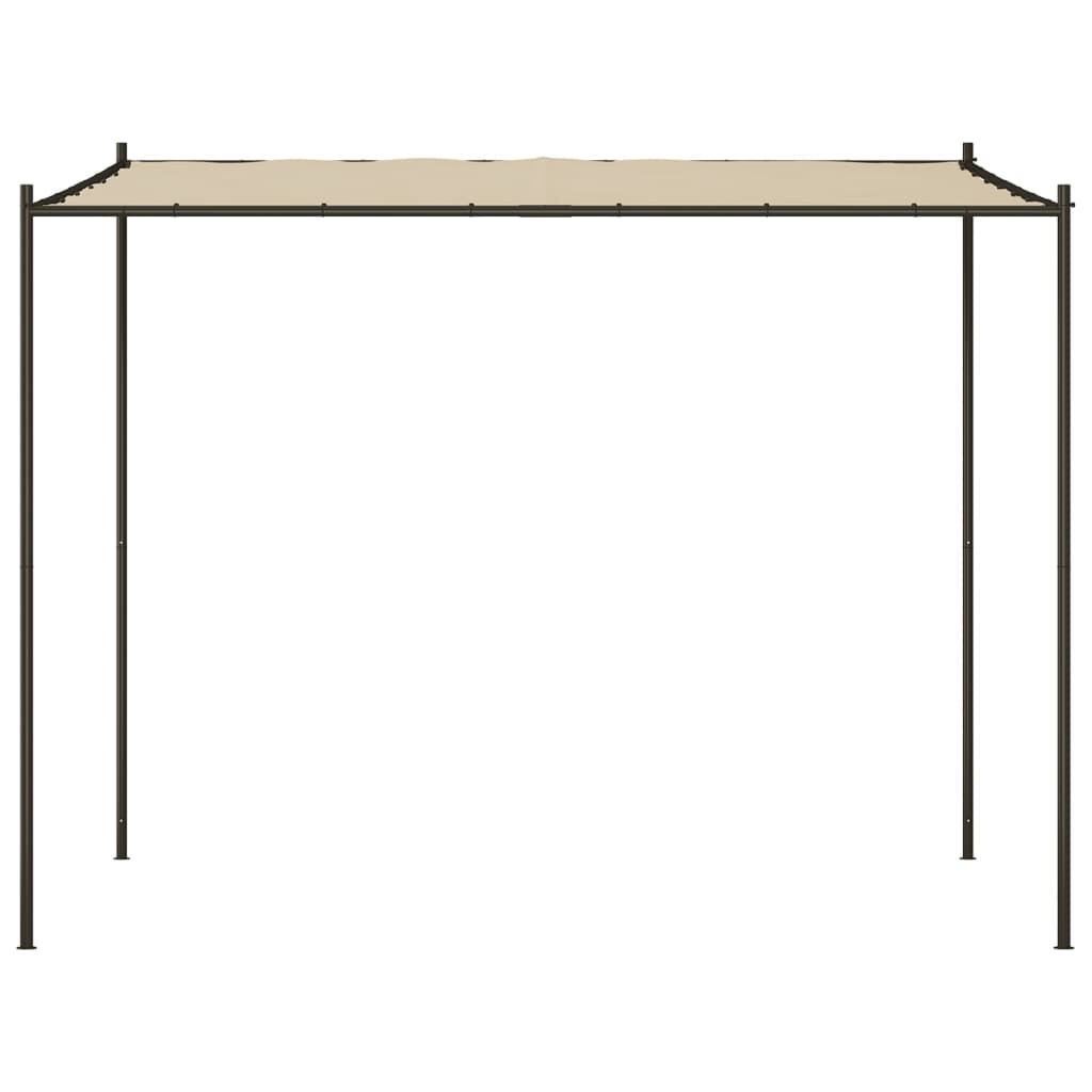 Gazebo Beige 3x3 m 180 g/mÂ² Tessuto e Acciaio