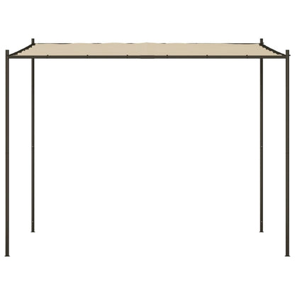 Gazebo Beige 3x3 m 180 g/mÂ² Tessuto e Acciaio