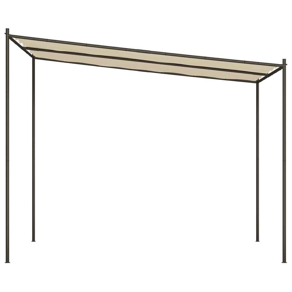 Gazebo Beige 3x3 m 180 g/mÂ² Tessuto e Acciaio
