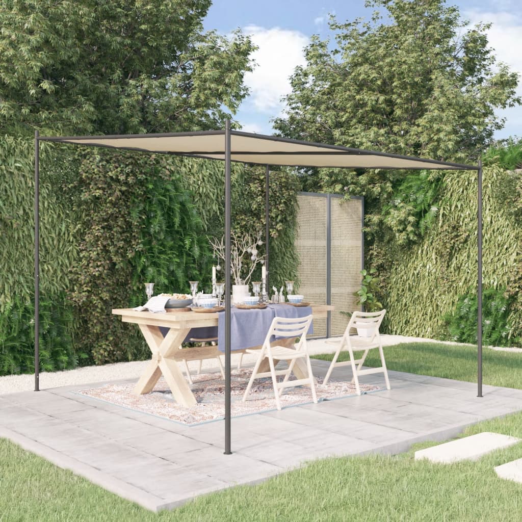 Gazebo Beige 3x3 m 180 g/mÂ² Tessuto e Acciaio