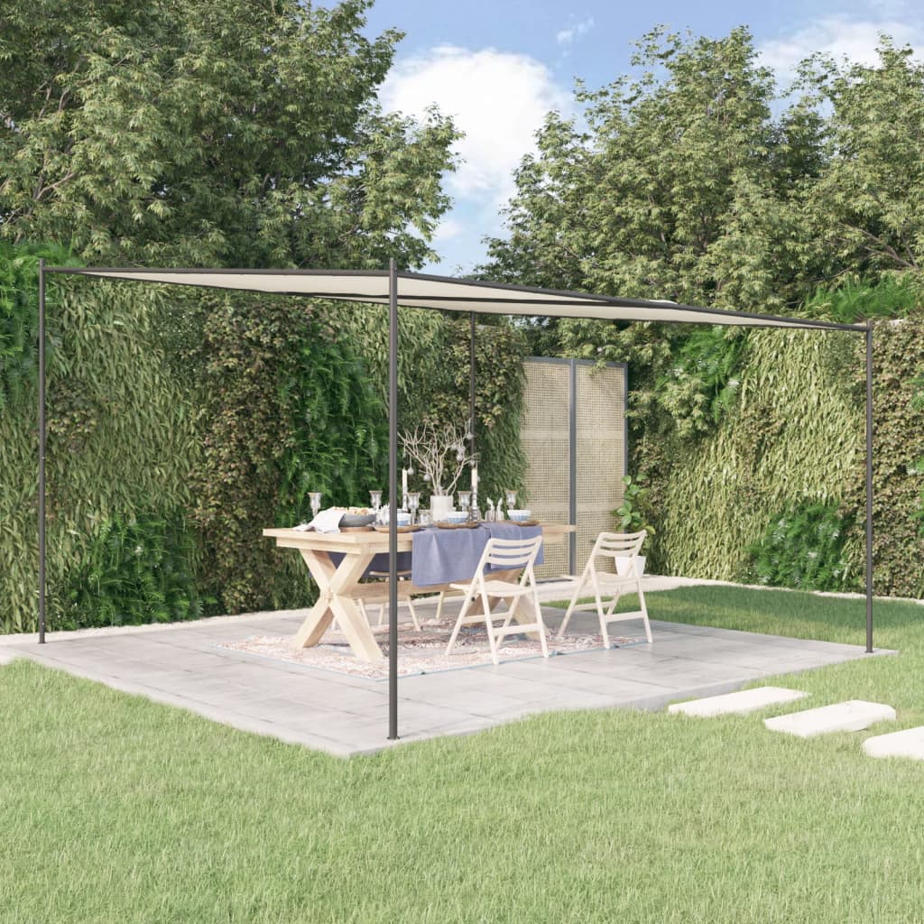 Gazebo Bianco 4x4 m 180 g/mÂ² Tessuto e Acciaio