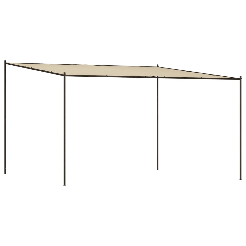 Gazebo Beige 4x4 m 180 g/m² Tessuto e Acciaio