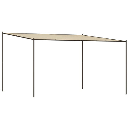 Gazebo Beige 4x4 m 180 g/m² Tessuto e Acciaio