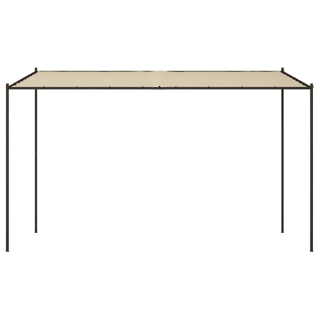 Gazebo Beige 4x4 m 180 g/m² Tessuto e Acciaio
