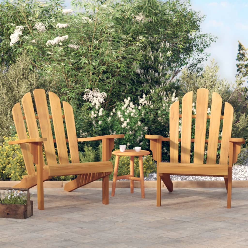 Sedie Adirondack Giardino 2pz 79x95x92cm Legno Massello di Teak