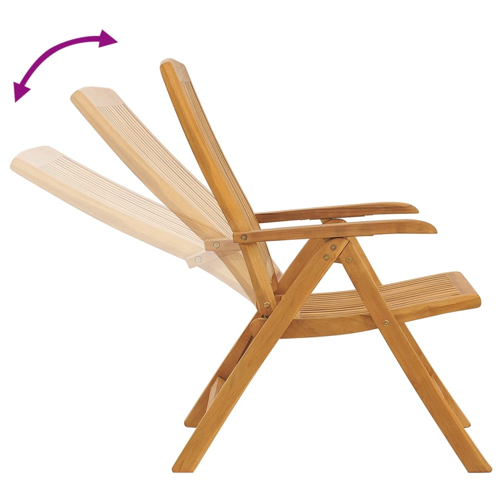 Sedie da Giardino Reclinabili 6 pz in Legno Massello di Teak