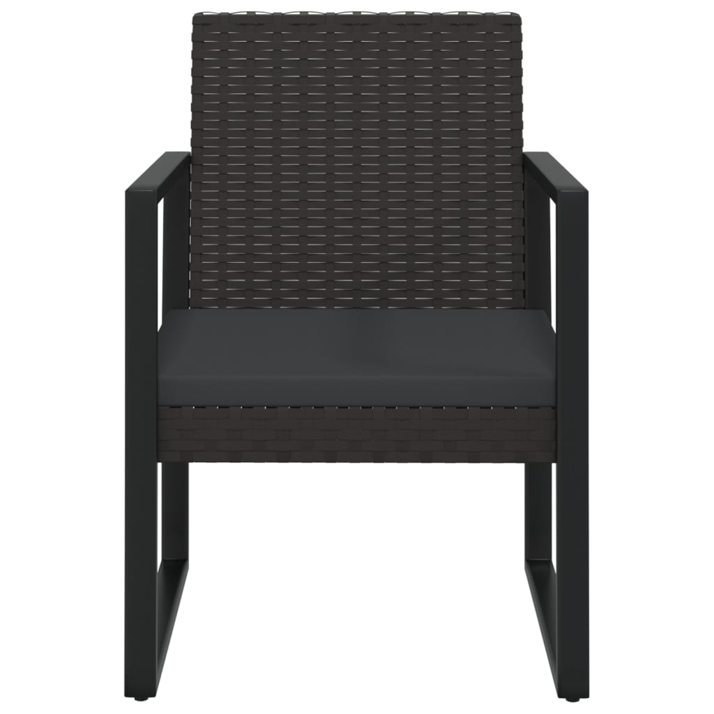 Poltrona da Giardino con Cuscino Nero in Polyrattan