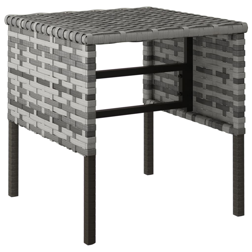 Poggiapiedi da Giardino con Cuscini 4pz Grigio in Polyrattan