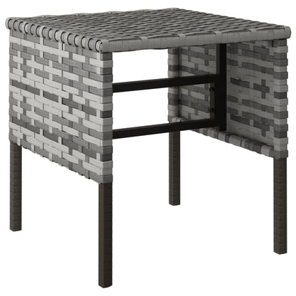 Poggiapiedi da Giardino con Cuscini 4pz Grigio in Polyrattan