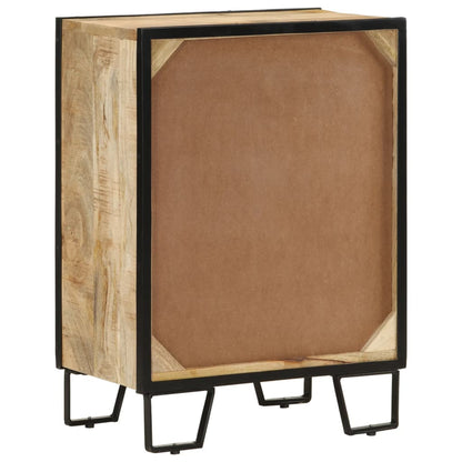 Credenza 2 Cassetti 53x31x72 cm Legno Massello di Mango e Ferro