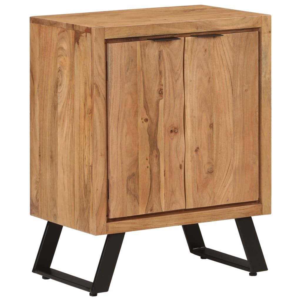 Credenza con 2 Ante 55x36x72 cm in Legno Massello di Acacia