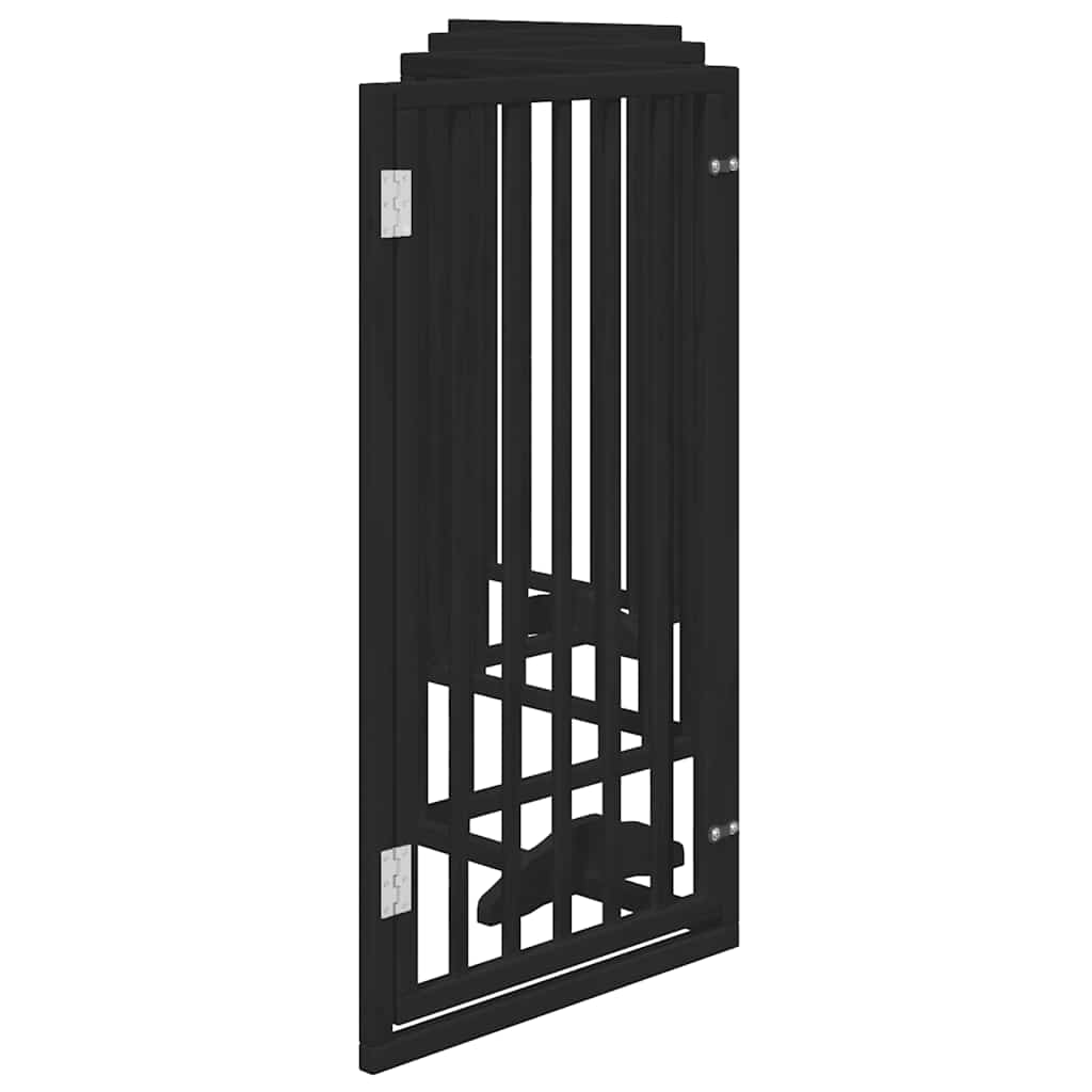 Cancello per Cani Porta Pieghevole Nero 6 Pannelli 300cm Pioppo
