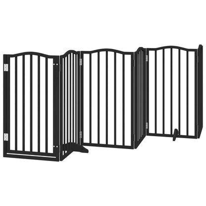 Cancello per Cani Porta Pieghevole Nero 6 Pannelli 300cm Pioppo