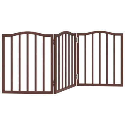 Cancello Cani Pieghevole 3 Pannelli Rovere Marrone 150cm Pioppo