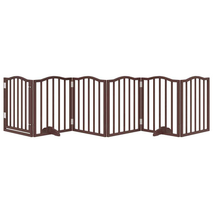 Cancello Cani Pieghevole Rovere Marrone 6 Pannelli 300cm Pioppo
