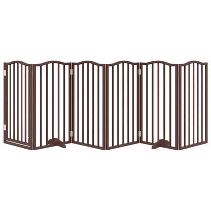 Cancello Cani Pieghevole Rovere Marrone 6 Pannelli 300cm Pioppo