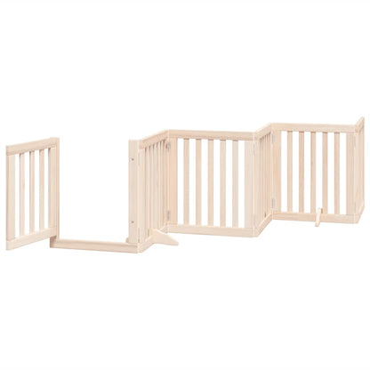 Cancello per Cani Pieghevole 6 Pannelli 300 cm Legno di Pioppo