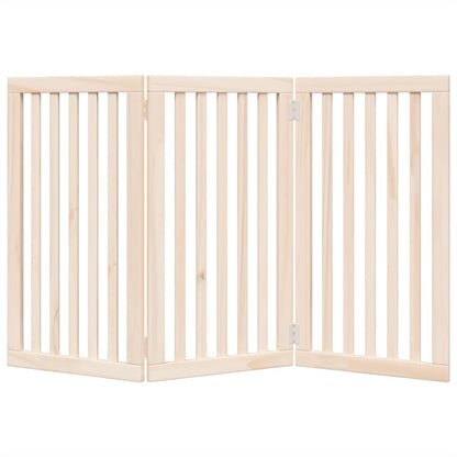 Cancello per Cani Pieghevole 3 Pannelli 150 cm Legno di Pioppo