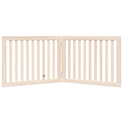 Cancello per Cani Pieghevole 2 Pannelli 160 cm Legno di Pioppo