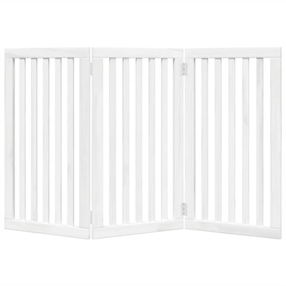 Cancello per Cani Pieghevole 3 Pannelli Bianco 150 cm Pioppo