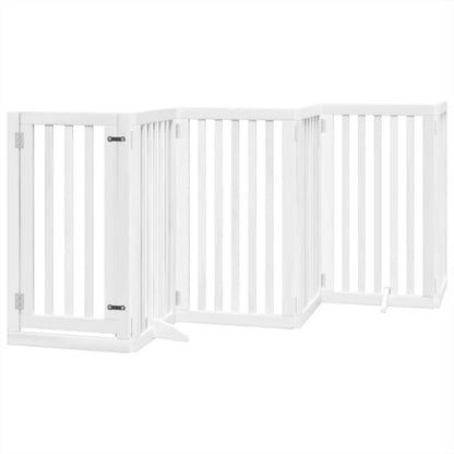 Cancello Cani Porta Pieghevole Bianco 6 Pannelli 300 cm Pioppo