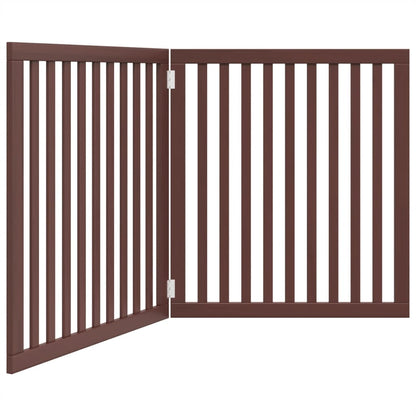 Cancello Cani Pieghevole 2 Pannelli Marrone 160cm Legno Pioppo