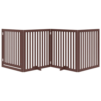 Cancello Cani Porta Pieghevole Marrone 4 Pannelli 320cm Pioppo
