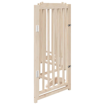 Cancelletto per cani con porta pieghevole 6 pannelli 300 cm in legno massello di abete