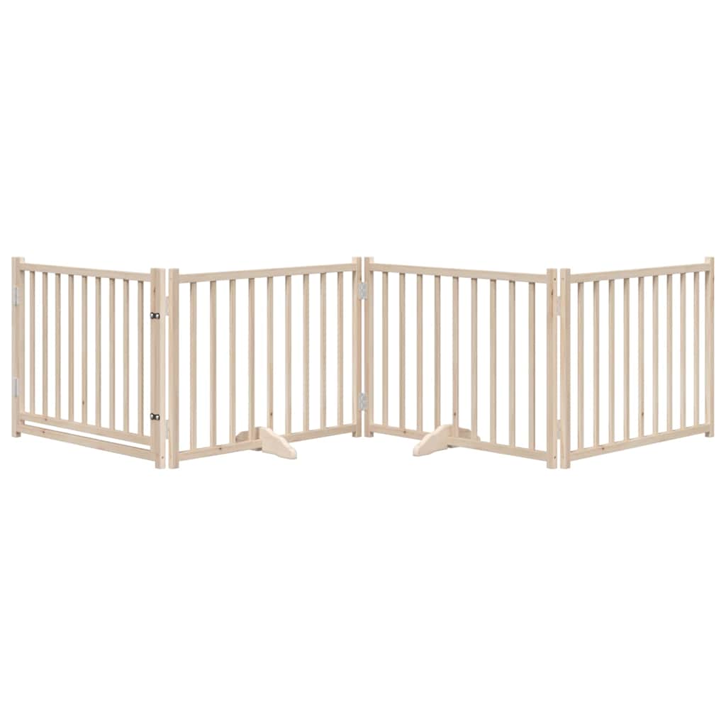 Cancello Cani Porta Pieghevole 4 Pannelli 320 cm Massello Abete