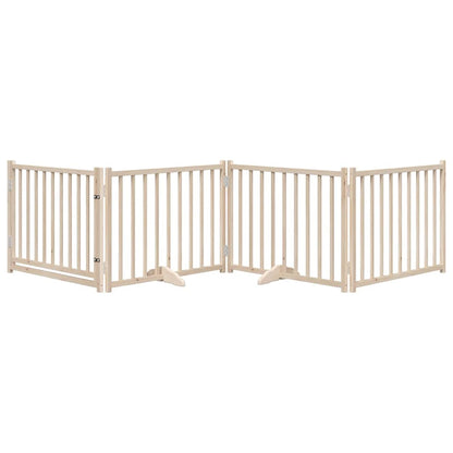 Cancello Cani Porta Pieghevole 4 Pannelli 320 cm Massello Abete