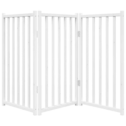 Cancello Cani Pieghevole 3 Pannelli Bianco 150cm Massello Abete