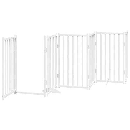 Cancello Cani Pieghevole Bianco 6 Pannelli 300cm Massello Abete