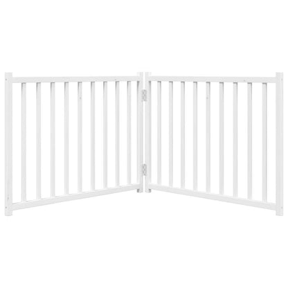 Cancello Cani Pieghevole 2 Pannelli Bianco 160cm Massello Abete