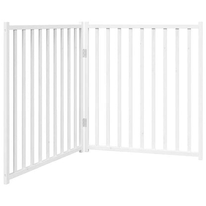 Cancello Cani Pieghevole 2 Pannelli Bianco 160cm Massello Abete