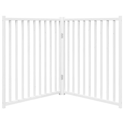 Cancello Cani Pieghevole 2 Pannelli Bianco 160cm Massello Abete