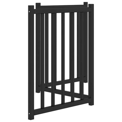 Cancello Cani Pieghevole 3 Pannelli Nero 150 cm Massello Abete