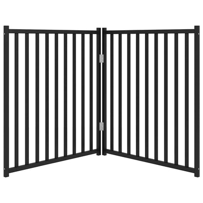 Cancello Cani Pieghevole 2 Pannelli Nero 160 cm Massello Abete