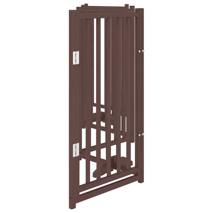 Cancello Cani Pieghevole Marrone 6Pannelli 300cm Massello Abete