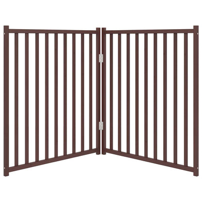 Cancello Cani Pieghevole 2Pannelli Marrone 160cm Massello Abete