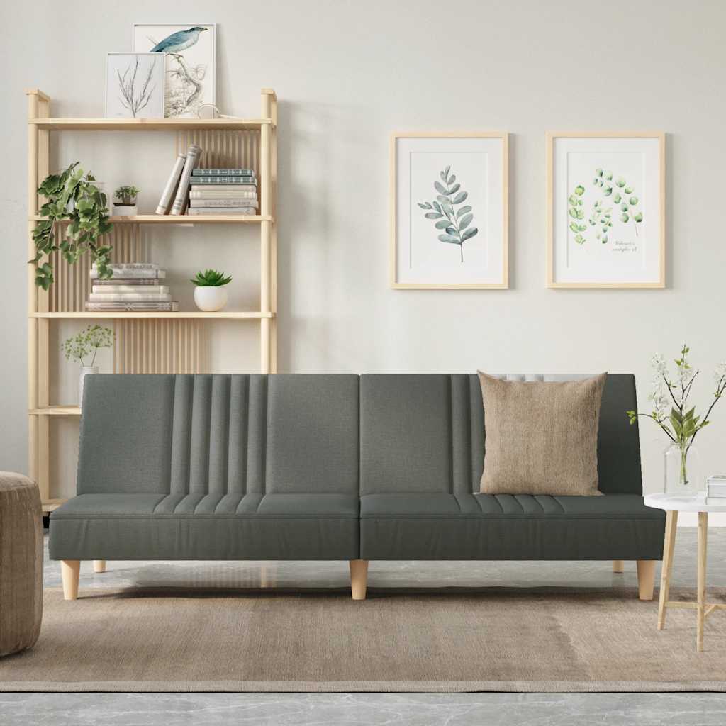 Divano Letto Grigio Scuro in Tessuto