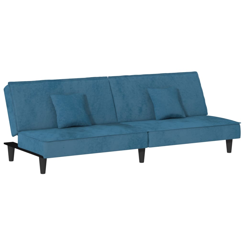 Divano Letto Blu in Velluto